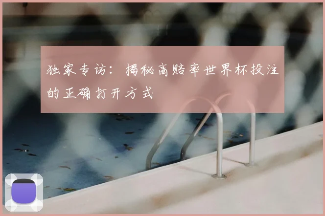 独家专访：揭秘高赔率世界杯投注的正确打开方式